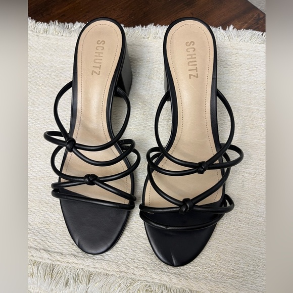 Schutz Princey Sandal Black Size 10B Strappy Summer Spring Block Heel Spring NWT - Picture 5 of 11